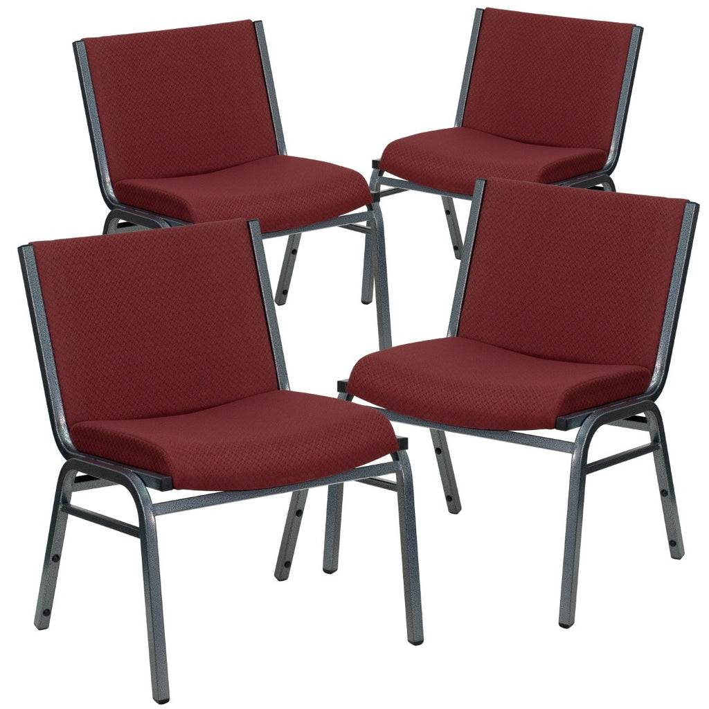 Heavy Duty Burgundy Upholstered Stack Dining Chairs (Set of 2)