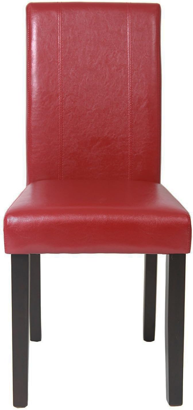 Solid Wood Leatherette Padded Parson Chair, Set of 2