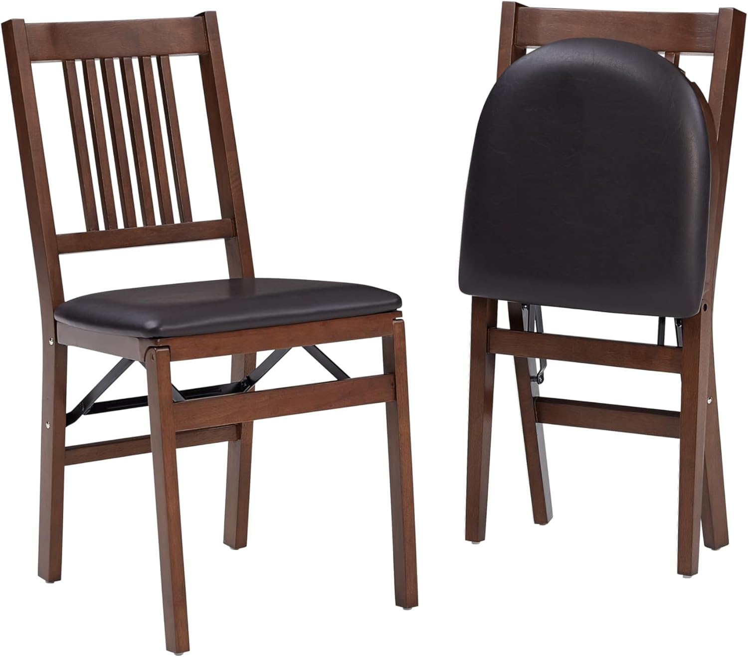 Linon Triena Mission Back Vinyl Dining Chair in Espresso Finish (Set of 2)