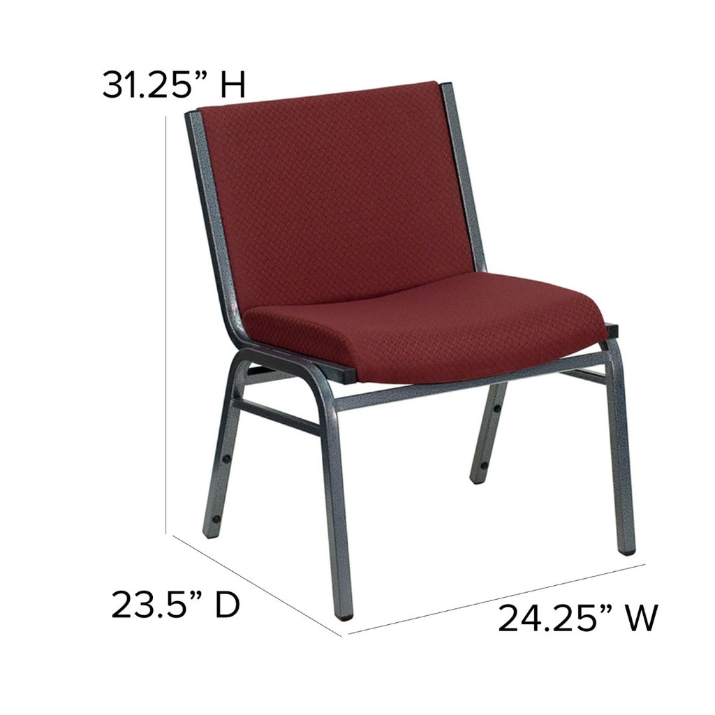 Heavy Duty Burgundy Upholstered Stack Dining Chairs (Set of 2)