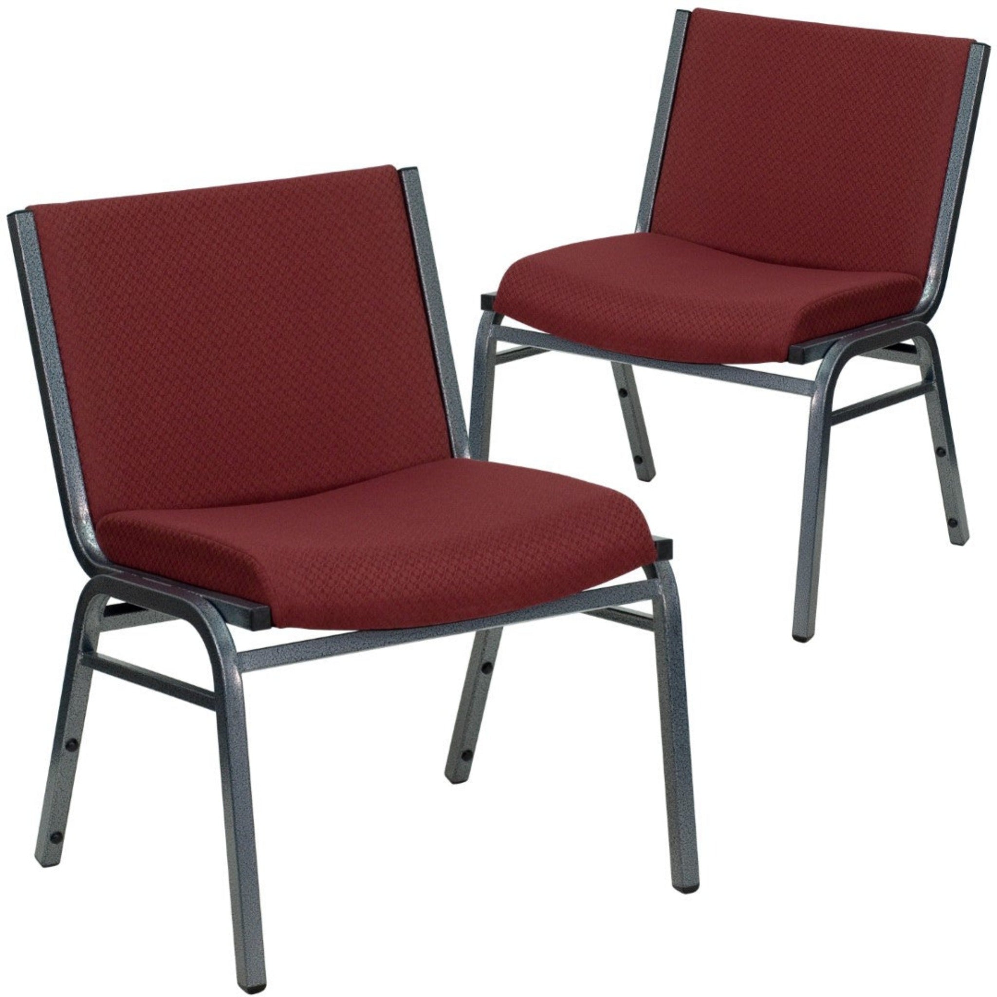 Heavy Duty Burgundy Upholstered Stack Dining Chairs (Set of 2)