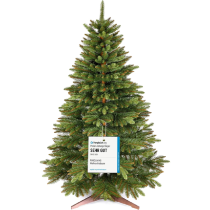 Weihnachtsbaum 180 cm - TESTSIEGER, Naturgetreu, mit Holzständer – Pure Living