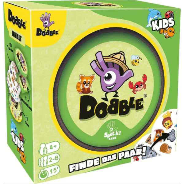 Dobble Kids – Kartenspiel für 2–8 Spieler, ab 4 Jahren, 15 Min, Deutsch, Eco-Version